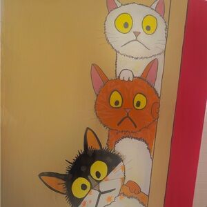 Art by me …Colorful Cat Illustration  size 16x20